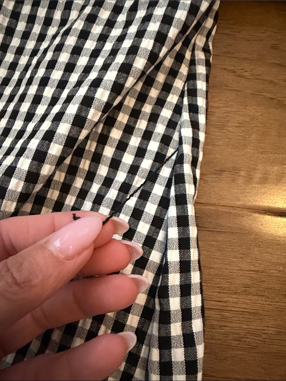 Tanya Taylor Rio Gingham Tie-Waist Shirtdress Black White 4 - Picture 16 of 16